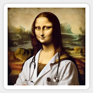 Mona Lisa, M.D.: Celebrating Doctors' Day Sticker